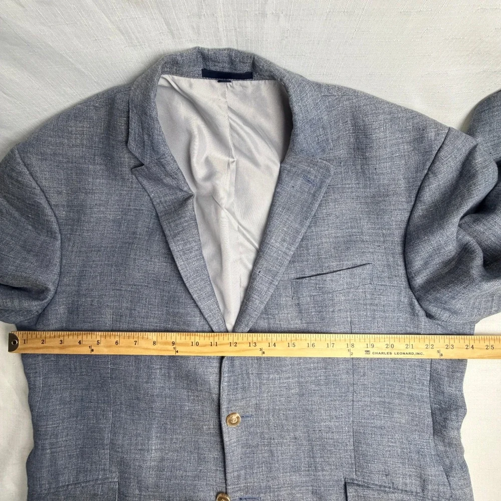 Jos A Bank 1905 Sport Coat Mens 44S Blue 100% Linen Tailored Fit Blazer